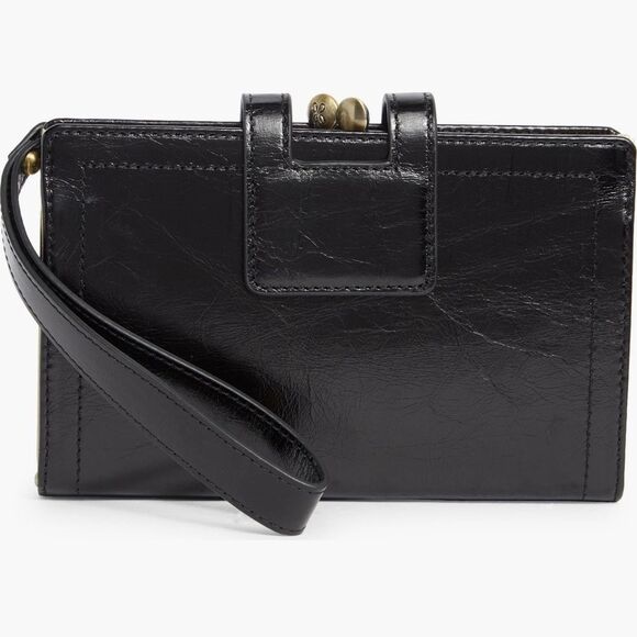 HOBO Black Leather Wristlet Clutch brand new with tags - Picture 1 of 6
